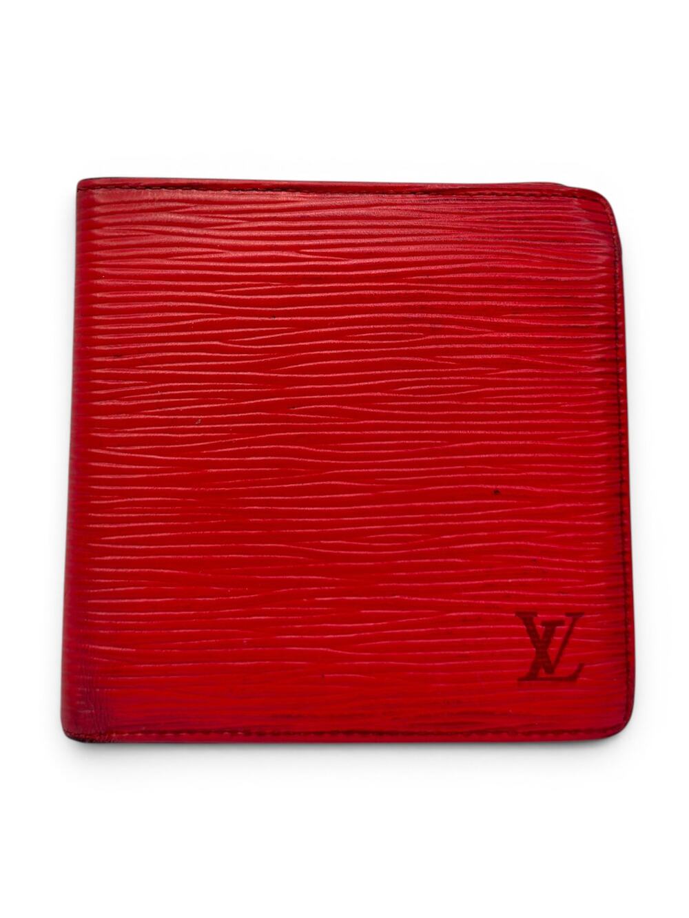 Authentic Louis Vuitton Epi Red Marco Bifold Wallet Coin Pocket Leather Vintage